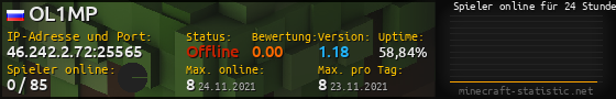Userbar 560x90 mit Online-Player-Charts für Server 46.242.2.72:25565