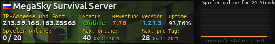 Userbar 560x90 mit Online-Player-Charts für Server 213.59.165.163:25565