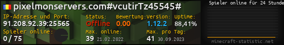 Userbar 560x90 mit Online-Player-Charts für Server 91.208.92.39:25565