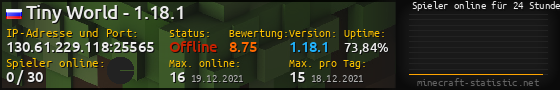 Userbar 560x90 mit Online-Player-Charts für Server 130.61.229.118:25565
