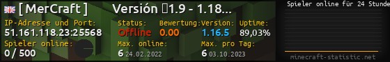 Userbar 560x90 mit Online-Player-Charts für Server 51.161.118.23:25568
