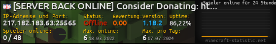 Userbar 560x90 mit Online-Player-Charts für Server 217.182.183.63:25565