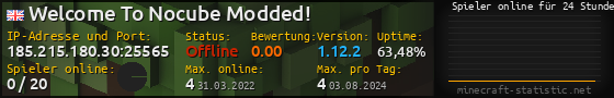 Userbar 560x90 mit Online-Player-Charts für Server 185.215.180.30:25565