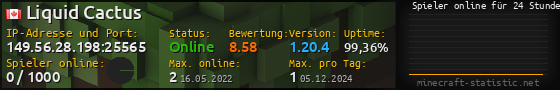 Userbar 560x90 mit Online-Player-Charts für Server 149.56.28.198:25565