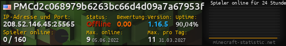 Userbar 560x90 mit Online-Player-Charts für Server 208.52.146.45:25565