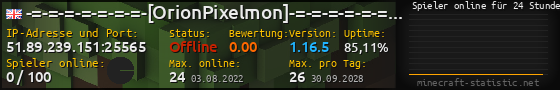 Userbar 560x90 mit Online-Player-Charts für Server 51.89.239.151:25565