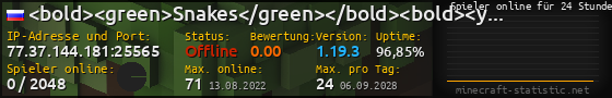 Userbar 560x90 mit Online-Player-Charts für Server 77.37.144.181:25565