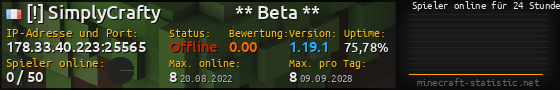 Userbar 560x90 mit Online-Player-Charts für Server 178.33.40.223:25565