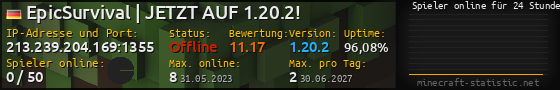 Userbar 560x90 mit Online-Player-Charts für Server 213.239.204.169:1355
