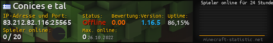 Userbar 560x90 mit Online-Player-Charts für Server 83.212.82.116:25565