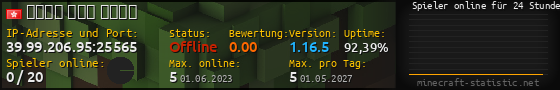Userbar 560x90 mit Online-Player-Charts für Server 39.99.206.95:25565
