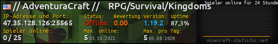 Userbar 560x90 mit Online-Player-Charts für Server 47.35.128.126:25565