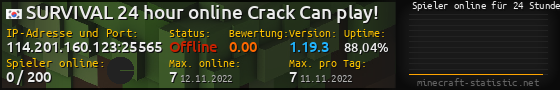 Userbar 560x90 mit Online-Player-Charts für Server 114.201.160.123:25565