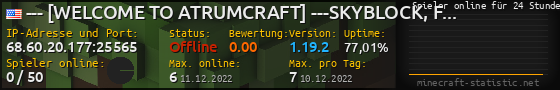 Userbar 560x90 mit Online-Player-Charts für Server 68.60.20.177:25565