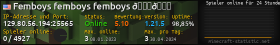 Userbar 560x90 mit Online-Player-Charts für Server 129.80.56.194:25565