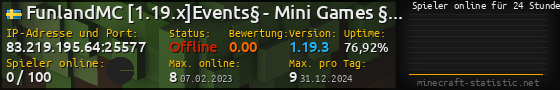 Userbar 560x90 mit Online-Player-Charts für Server 83.219.195.64:25577