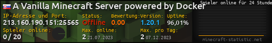 Userbar 560x90 mit Online-Player-Charts für Server 213.160.190.151:25565