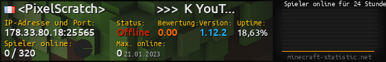 Userbar 560x90 mit Online-Player-Charts für Server 178.33.80.18:25565