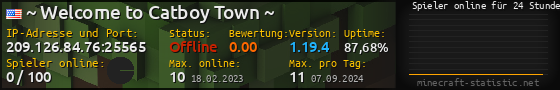 Userbar 560x90 mit Online-Player-Charts für Server 209.126.84.76:25565