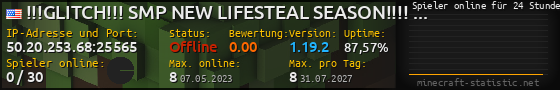 Userbar 560x90 mit Online-Player-Charts für Server 50.20.253.68:25565