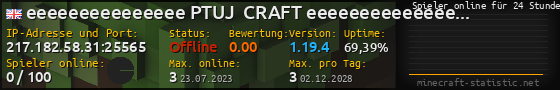 Userbar 560x90 mit Online-Player-Charts für Server 217.182.58.31:25565