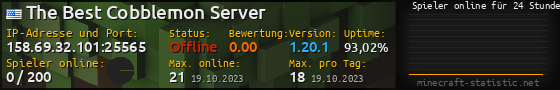 Userbar 560x90 mit Online-Player-Charts für Server 158.69.32.101:25565