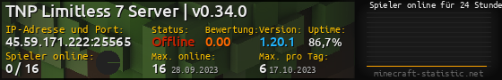 Userbar 560x90 mit Online-Player-Charts für Server 45.59.171.222:25565