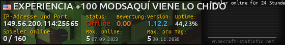 Userbar 560x90 mit Online-Player-Charts für Server 149.56.200.114:25565
