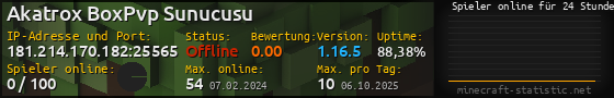 Userbar 560x90 mit Online-Player-Charts für Server 181.214.170.182:25565