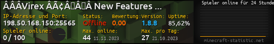 Userbar 560x90 mit Online-Player-Charts für Server 198.50.168.150:25565