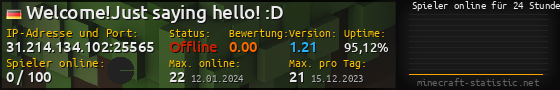 Userbar 560x90 mit Online-Player-Charts für Server 31.214.134.102:25565