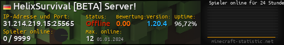 Userbar 560x90 mit Online-Player-Charts für Server 31.214.219.15:25565
