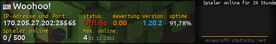 Userbar 560x90 mit Online-Player-Charts für Server 170.205.27.202:25565