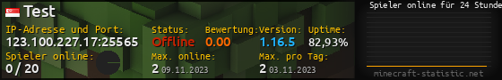 Userbar 560x90 mit Online-Player-Charts für Server 123.100.227.17:25565