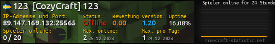 Userbar 560x90 mit Online-Player-Charts für Server 89.147.169.132:25565