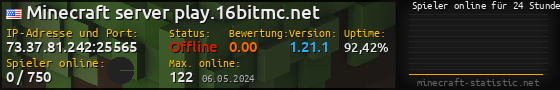 Userbar 560x90 mit Online-Player-Charts für Server 73.37.81.242:25565