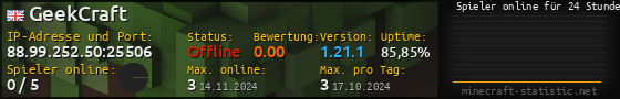 Userbar 560x90 mit Online-Player-Charts für Server 88.99.252.50:25506