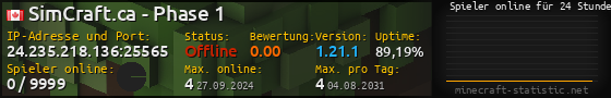 Userbar 560x90 mit Online-Player-Charts für Server 24.235.218.136:25565