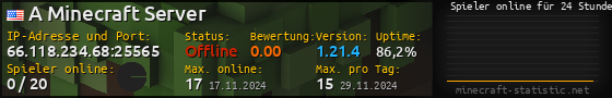 Userbar 560x90 mit Online-Player-Charts für Server 66.118.234.68:25565