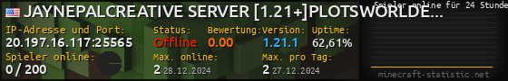 Userbar 560x90 mit Online-Player-Charts für Server 20.197.16.117:25565
