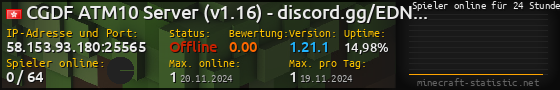 Userbar 560x90 mit Online-Player-Charts für Server 58.153.93.180:25565