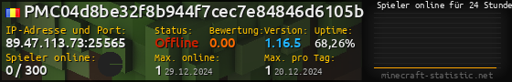 Userbar 560x90 mit Online-Player-Charts für Server 89.47.113.73:25565