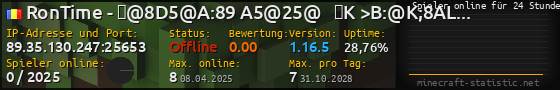 Userbar 560x90 mit Online-Player-Charts für Server 89.35.130.247:25653