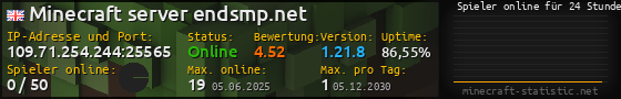 Userbar 560x90 mit Online-Player-Charts für Server 109.71.254.244:25565