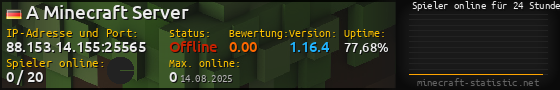 Userbar 560x90 mit Online-Player-Charts für Server 88.153.14.155:25565