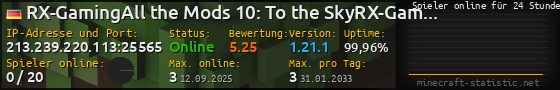 Userbar 560x90 mit Online-Player-Charts für Server 213.239.220.113:25565