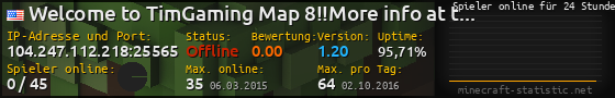 Userbar 560x90 mit Online-Player-Charts für Server 104.247.112.218:25565