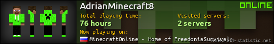 AdrianMinecraft8 userbar 560x90