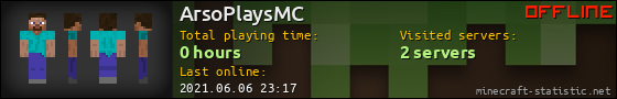 ArsoPlaysMC userbar 560x90
