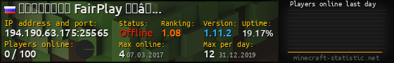 Userbar 560x90 with online players chart for server 194.190.63.175:25565